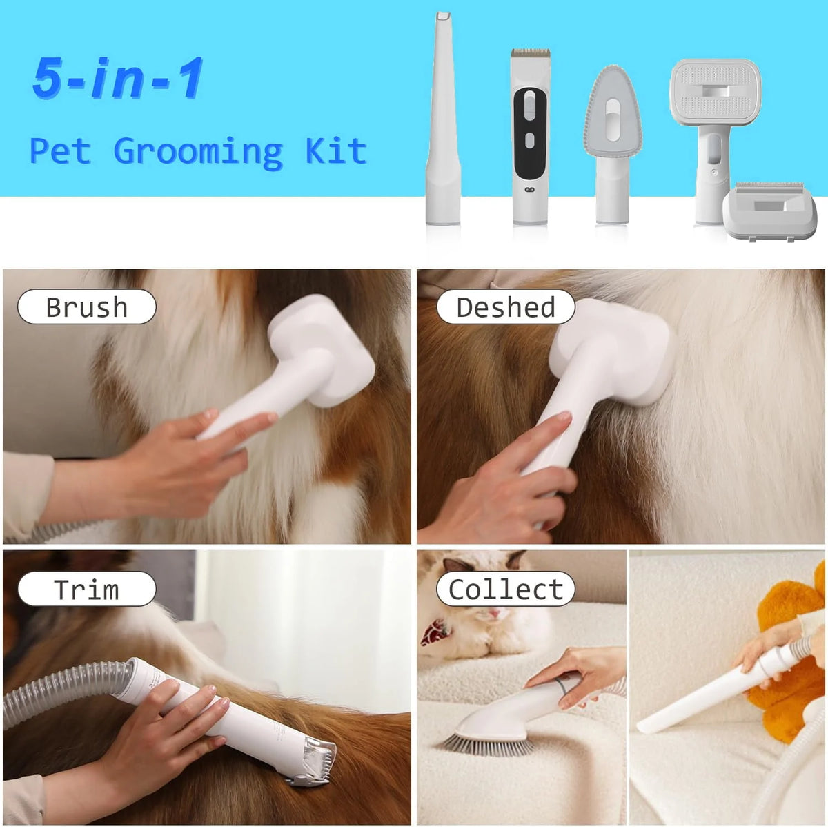 5 in 1 Pet Grooming Vacuum Kit K130