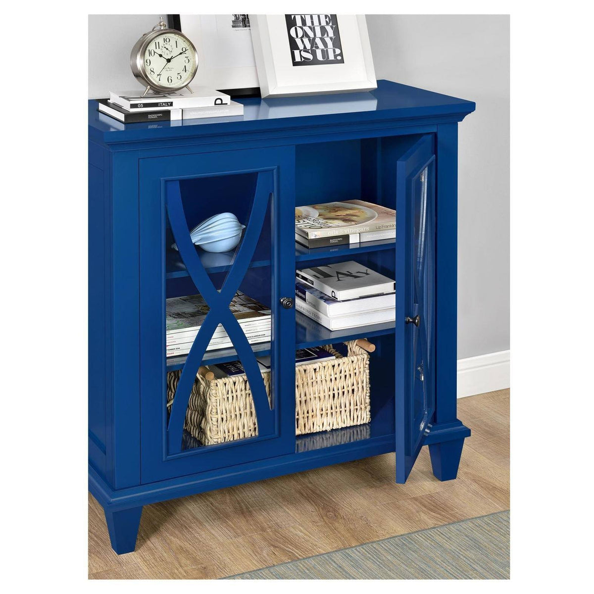 Blue Double Door Accent Cabinet K973
