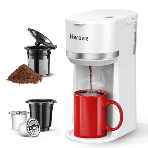 Black Single Serve Coffee Maker for K Cup and Ground Coffee, 6 to 12 oz. Brew Sizes G219