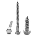 1/4 inch-10 x 5 1/2 inch Hex Lag Screw Low Carbon Steel Hot Dip Galvanized Pk 100 E450