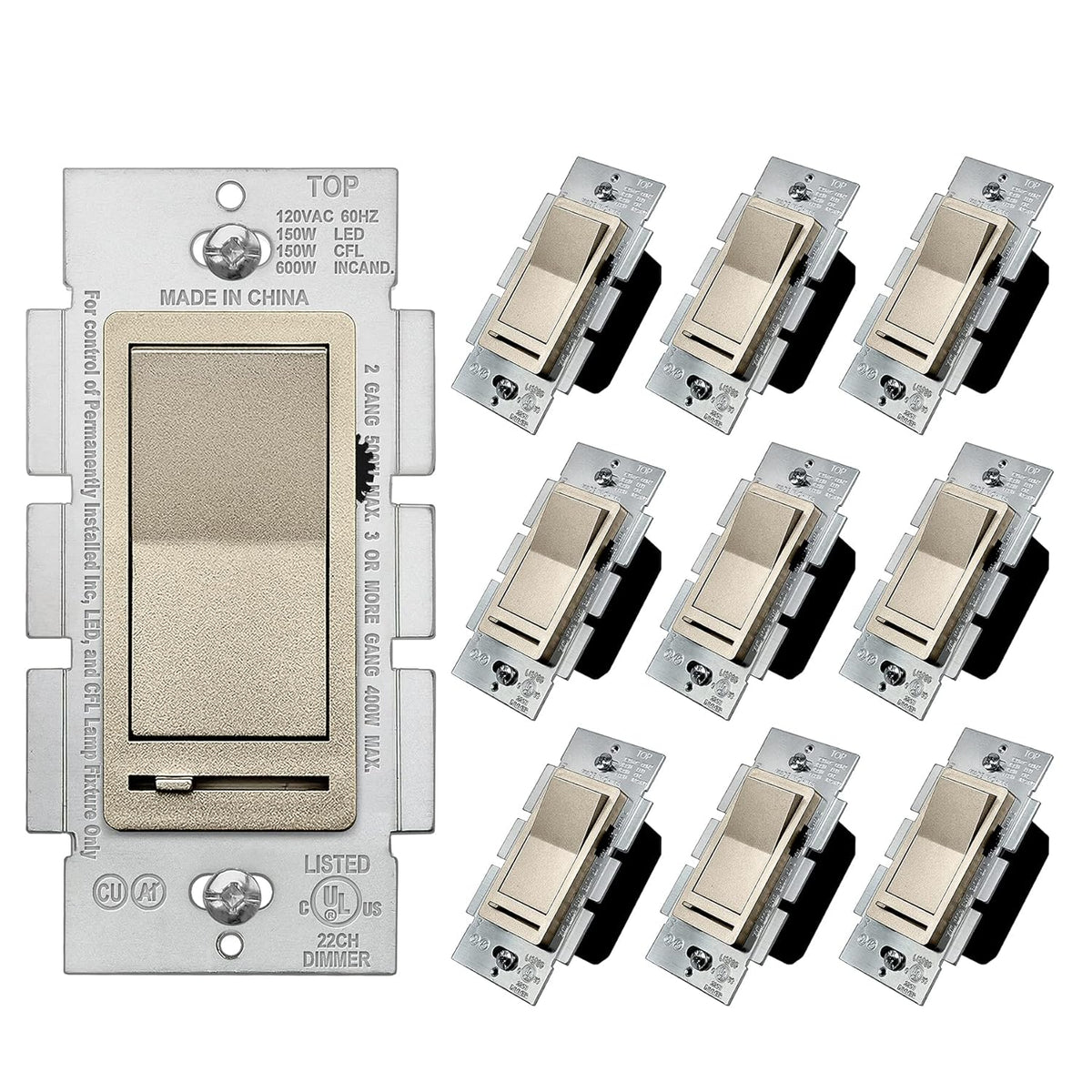 10 Pack Dimmer Wall Light Switch G6361
