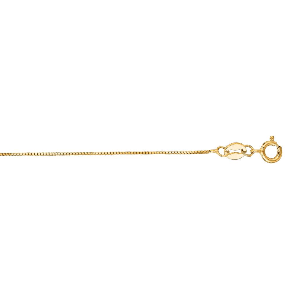14k Solid Gold Yellow Box Chain Necklace 0.6 mm 13 inches E312958