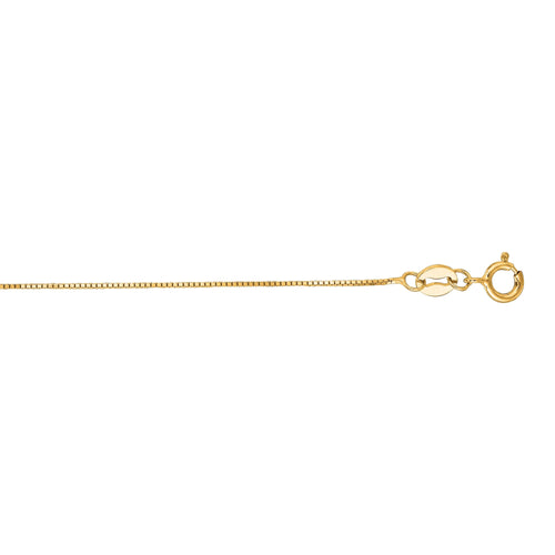 14k Solid Gold Yellow Box Chain Necklace 0.6 mm 13 inches E312958