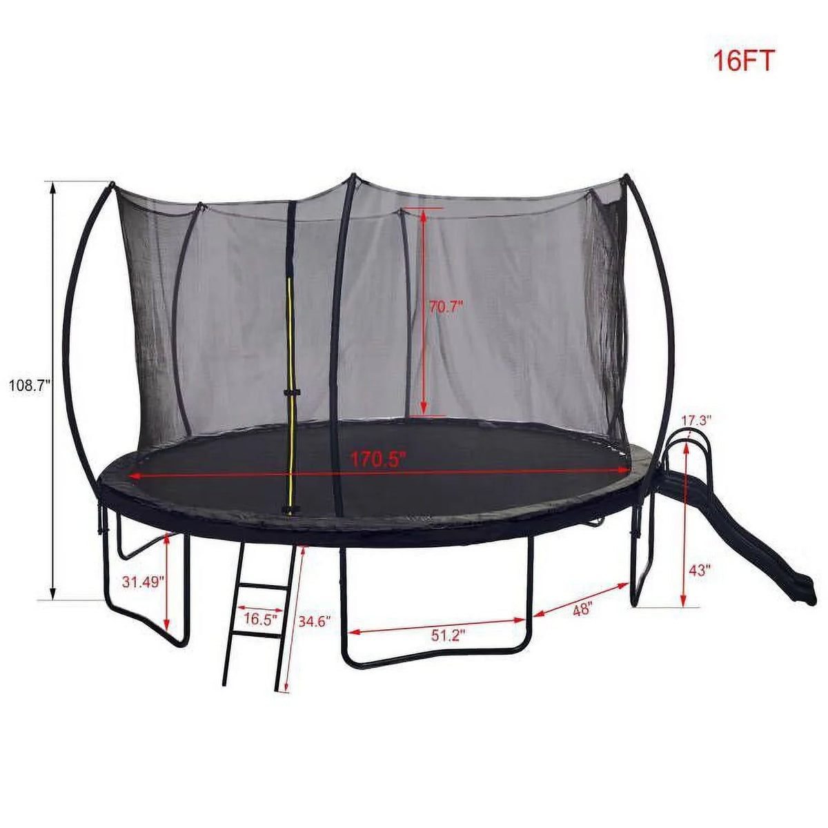 12FT Trampoline with Slide and Ladder Q90575