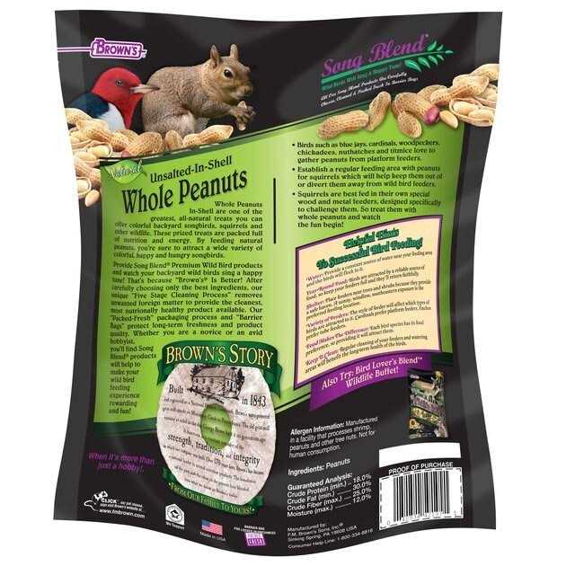 Unsalted In-Shell Whole Peanuts Bird Food O71655