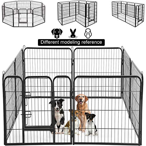 8 Panels 40 Inches Dog Playpen with Door N987
