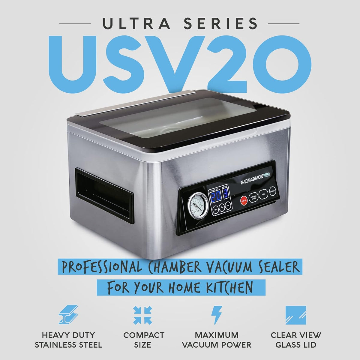 Compact Chamber Vacuum Sealer Machine with 11.5-Inch Sealer Bar H3591
