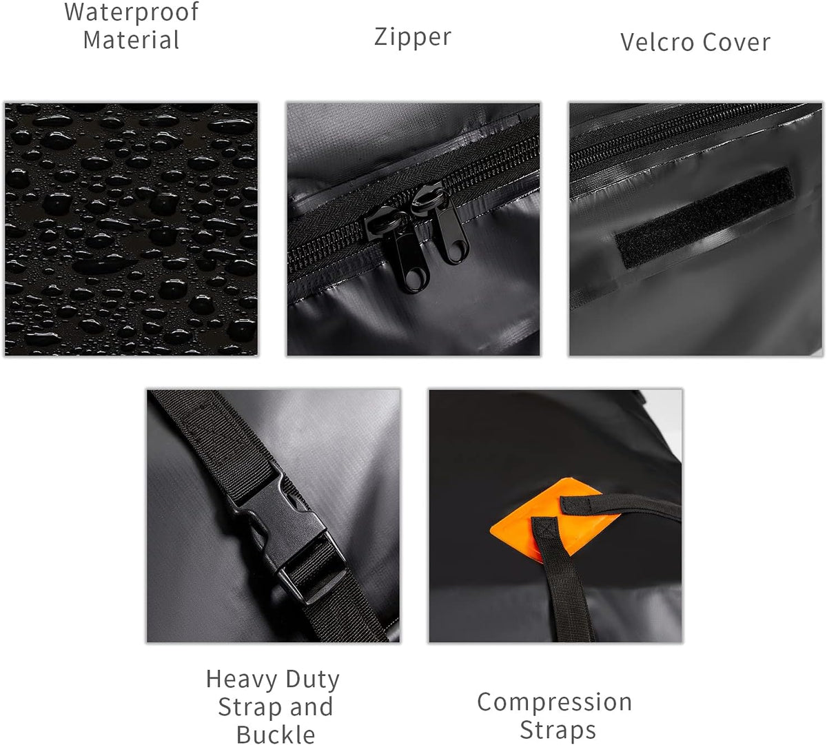 15 Cubic Feet Waterproof Car Roof Bag Cargo Carrier with Anti-Slip Mat U2065