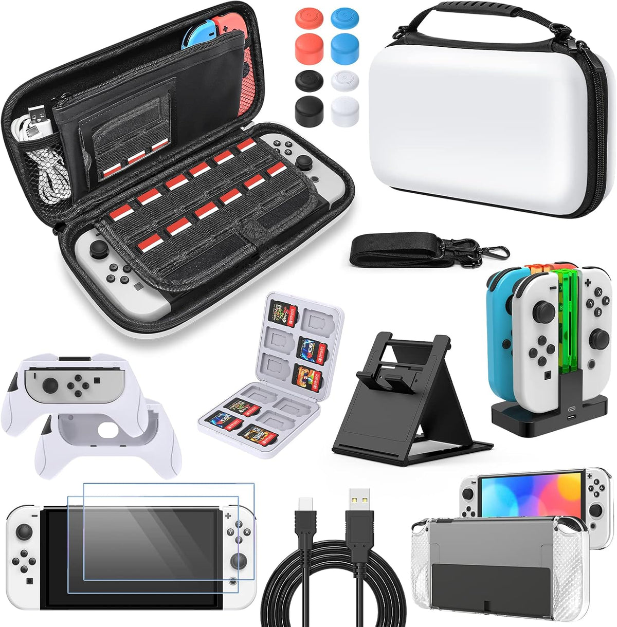 Switch OLED Case & Screen Protector Kit with Carrying Case H360216