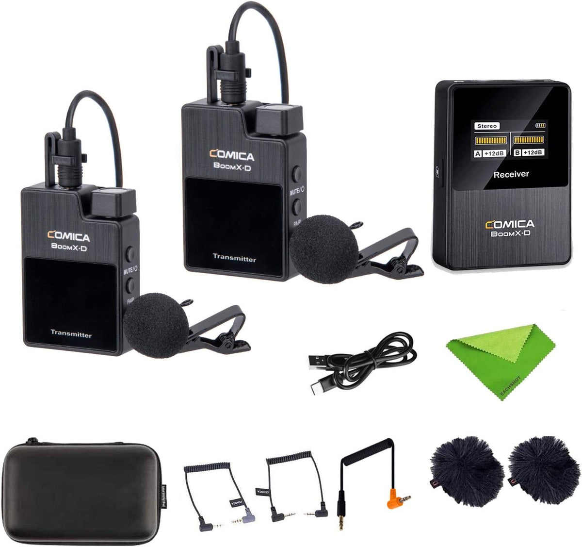 2.4G Wireless Lavalier Microphone System with Lapel Clip Mics M170