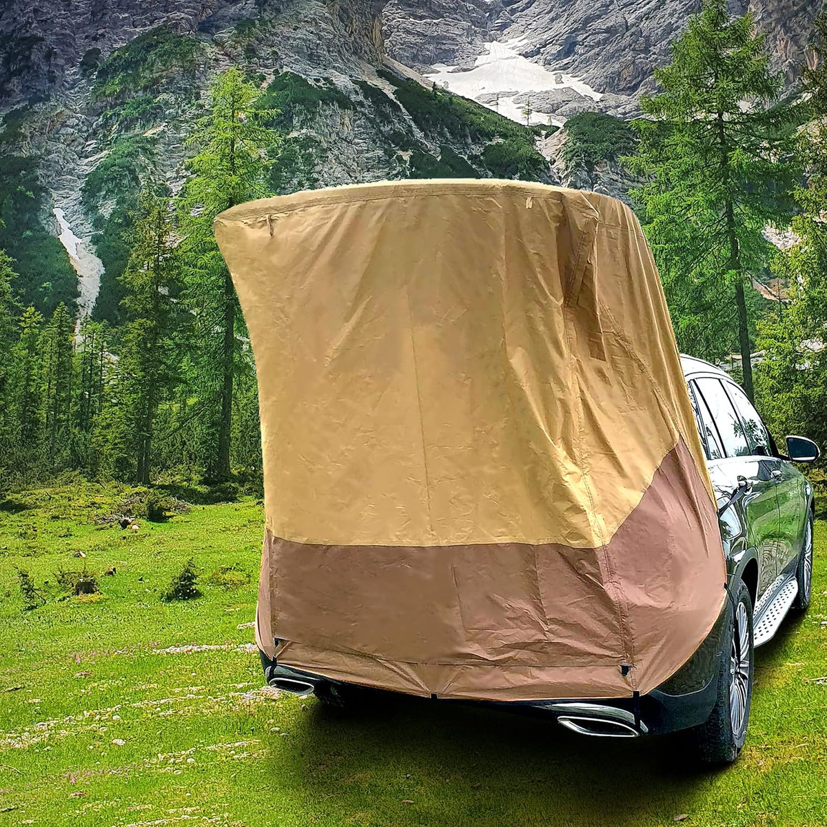 Waterproof Tailgate Shade Awning Tent for Car Camping SUV Yellow S2476