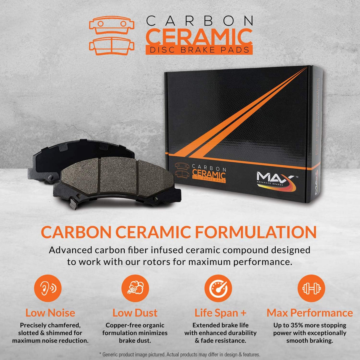 Max Brakes Premium XD Rotors with Carbon Ceramic Pads S6889