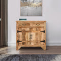 2 Drawer Mango Wood Cabinet Console, Rustic Brown T372