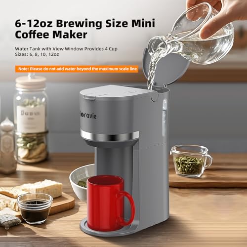 Black Single Serve Coffee Maker for K Cup and Ground Coffee, 6 to 12 oz. Brew Sizes G219