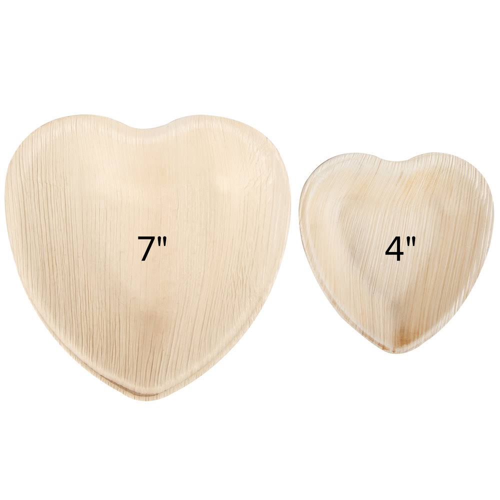 Heart Palm Leaf Plate 200-ct Case T6184