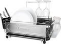 Stainless Steel Dish Drying Rack with Utensil Caddy and Draining Board K342