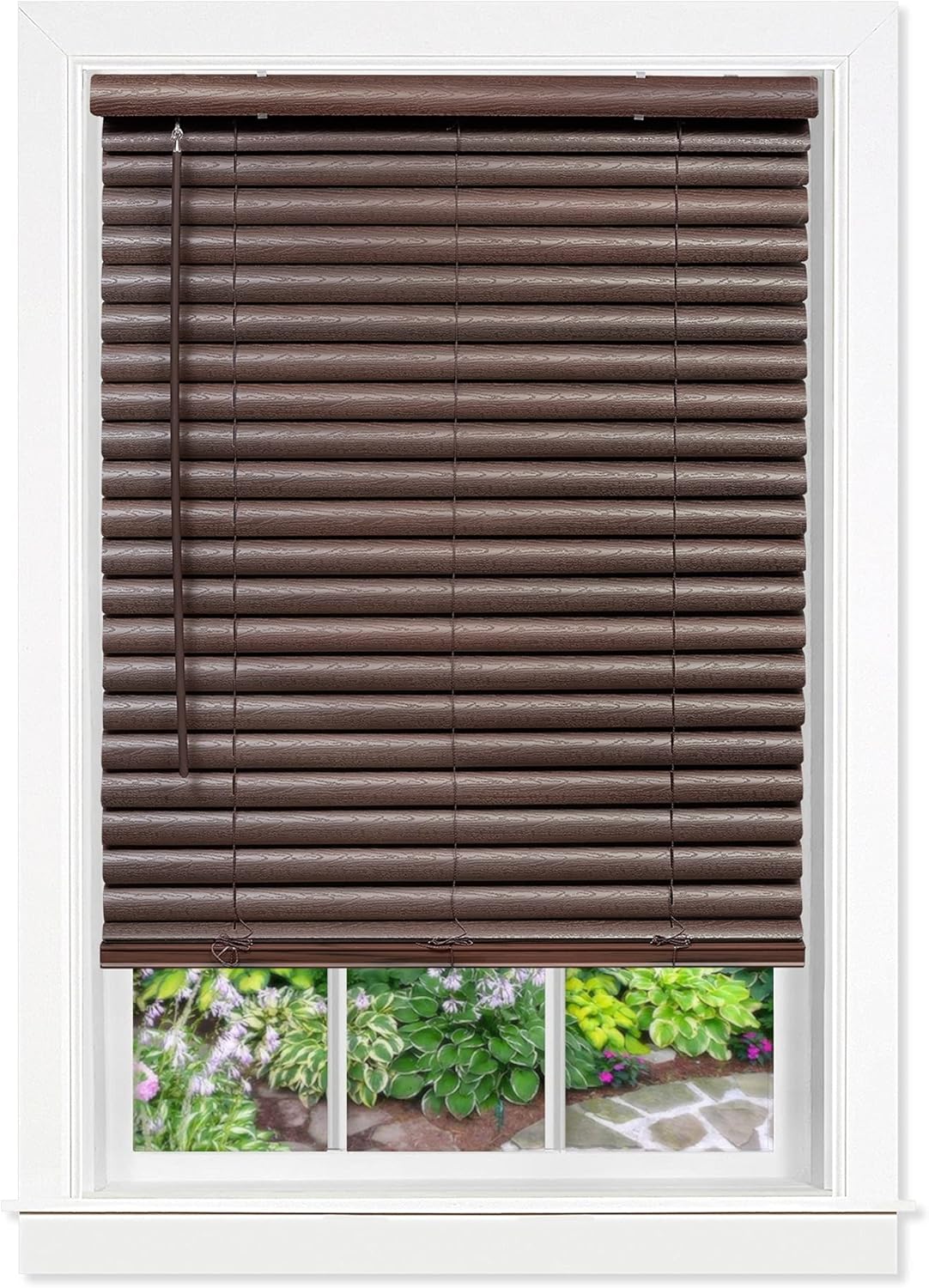 32x64 Mahogany Cordless Vinyl Plantation Blind T99816