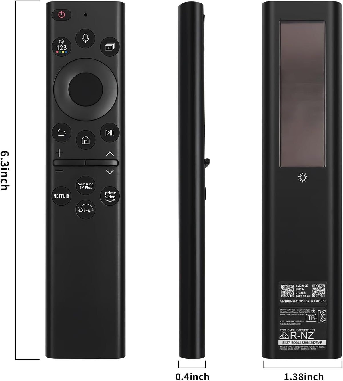 Black Solar Voice Remote Control for Samsung TV O93912