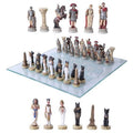Resin Chess Pieces With Glass Board Set Q15309