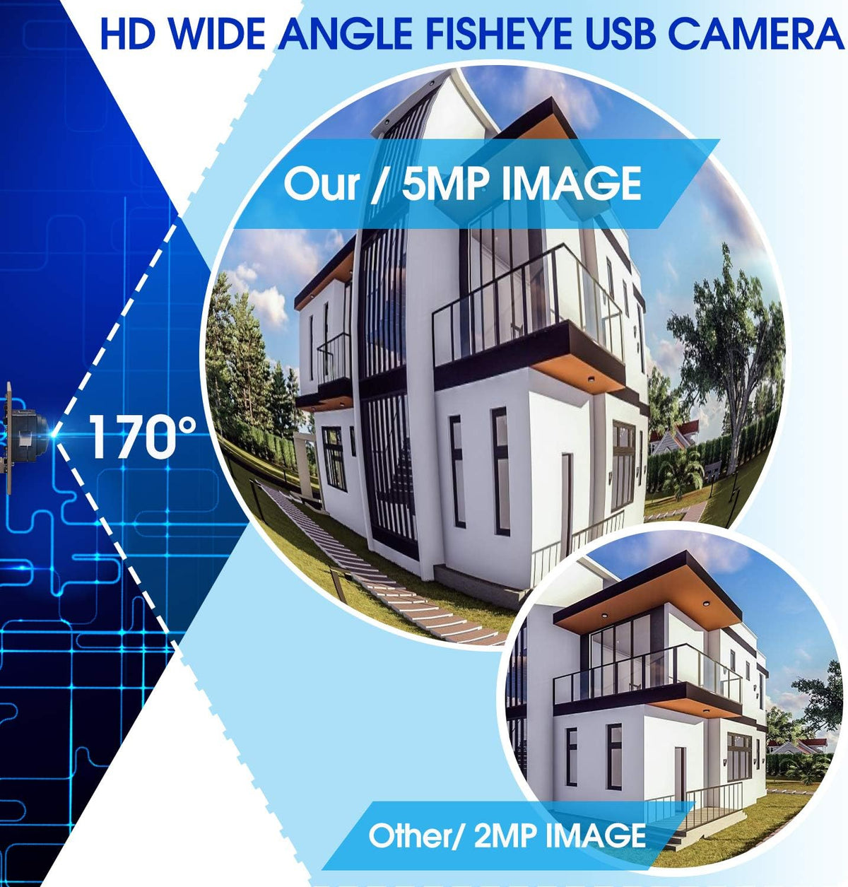 5 Megapixel USB Camera Module with 170 Degree Fisheye Lens Z269678