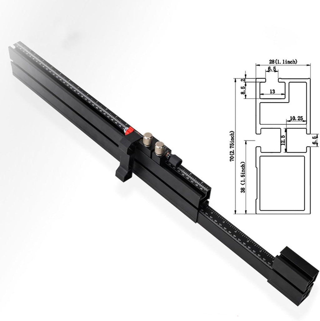 Telescoping Double Sided Scale Table Saw Miter Gauge Fence Q346