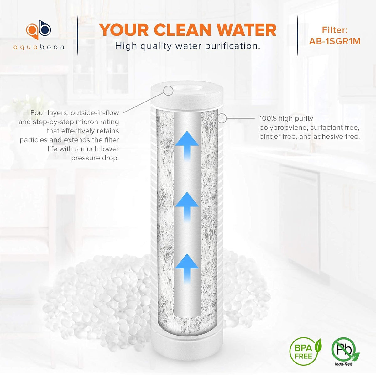 10 x 2.5 Grooved Sediment Water Filter Replacement Cartridge 25-Pack Z3874