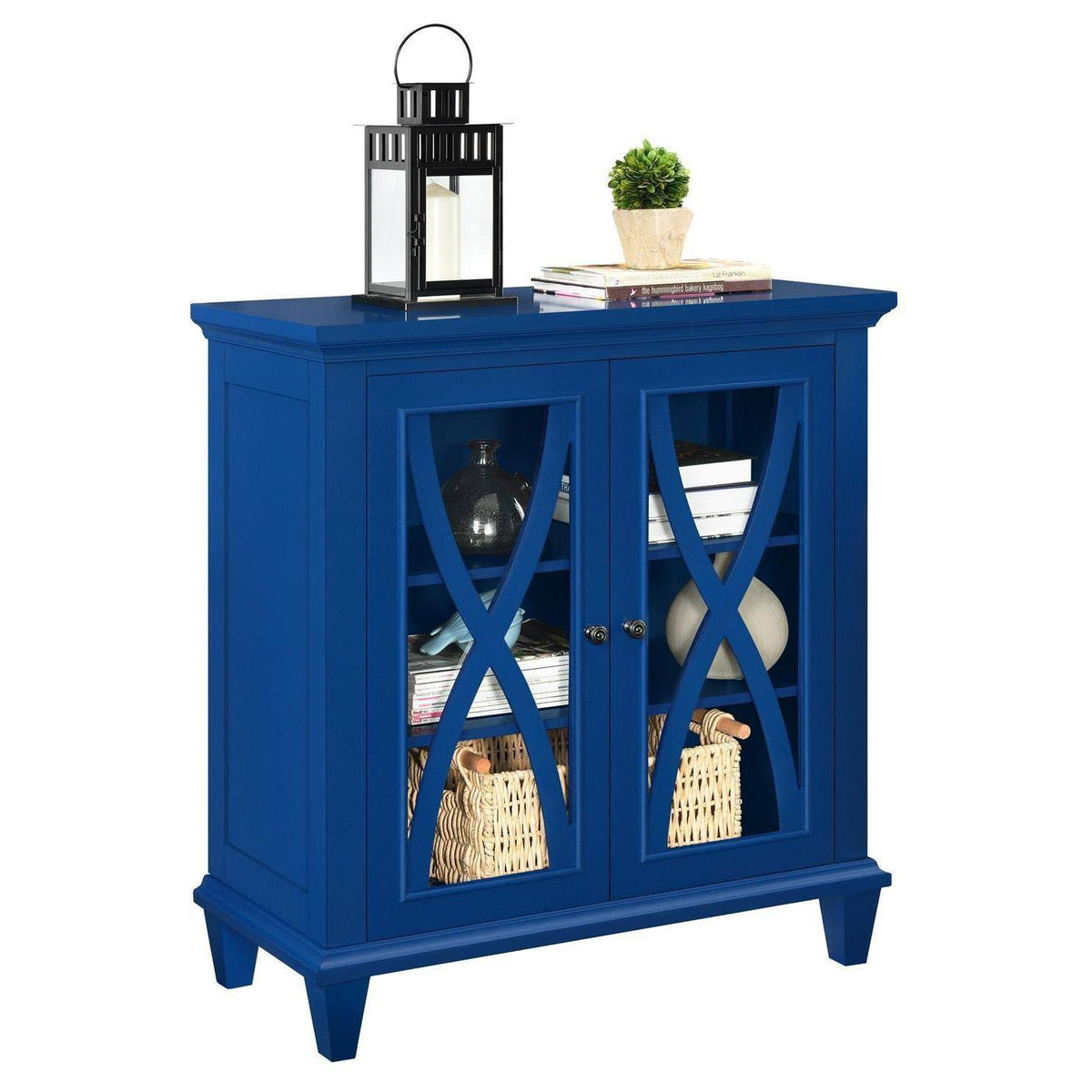 Blue Double Door Accent Cabinet K973