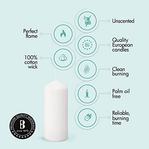 Set of 20 White Unscented Pillar Candles O298644