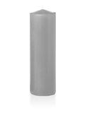 Set of 12 Light Gray Pillar Candles K770373