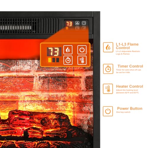 70" Electric Fireplace with Mantel, TV Stand with Storage, Remote Control H3359