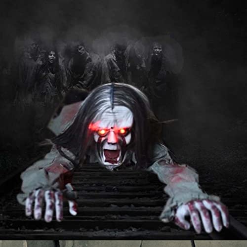 Scary Climbing Zombie Skeleton with Glowing Red Eyes and Creepy Sound I51782