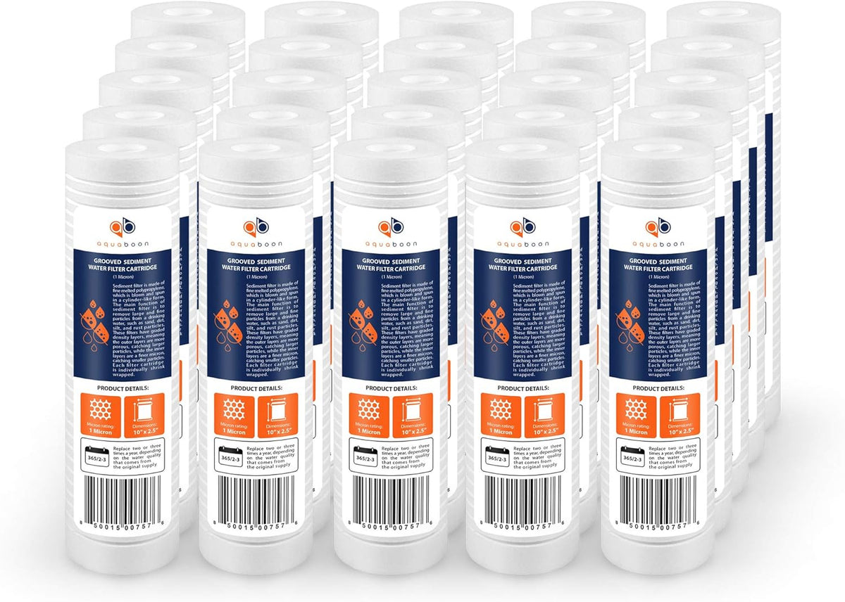 10 x 2.5 Grooved Sediment Water Filter Replacement Cartridge 25-Pack Z3874