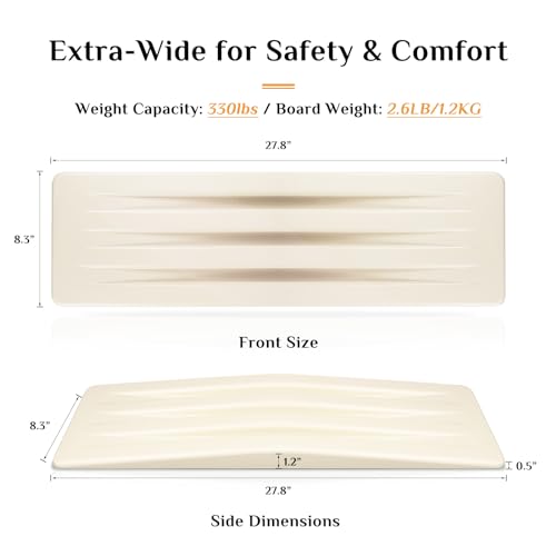 Heavy-Duty Wood Sliding Transfer Board with Handles, 330lbs F917457