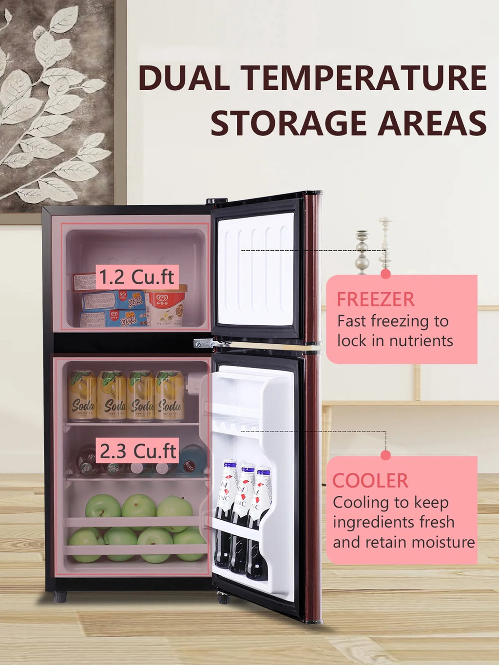 3.5 Cu.ft Mini Fridge with Freezer L2528