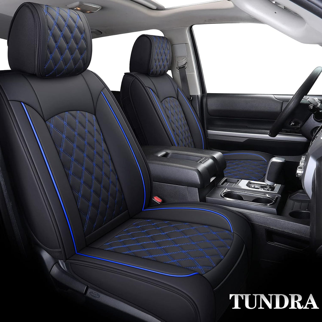 Waterproof Faux Leather Full Seat Covers 5 PCS Full Set Black-Red I581207