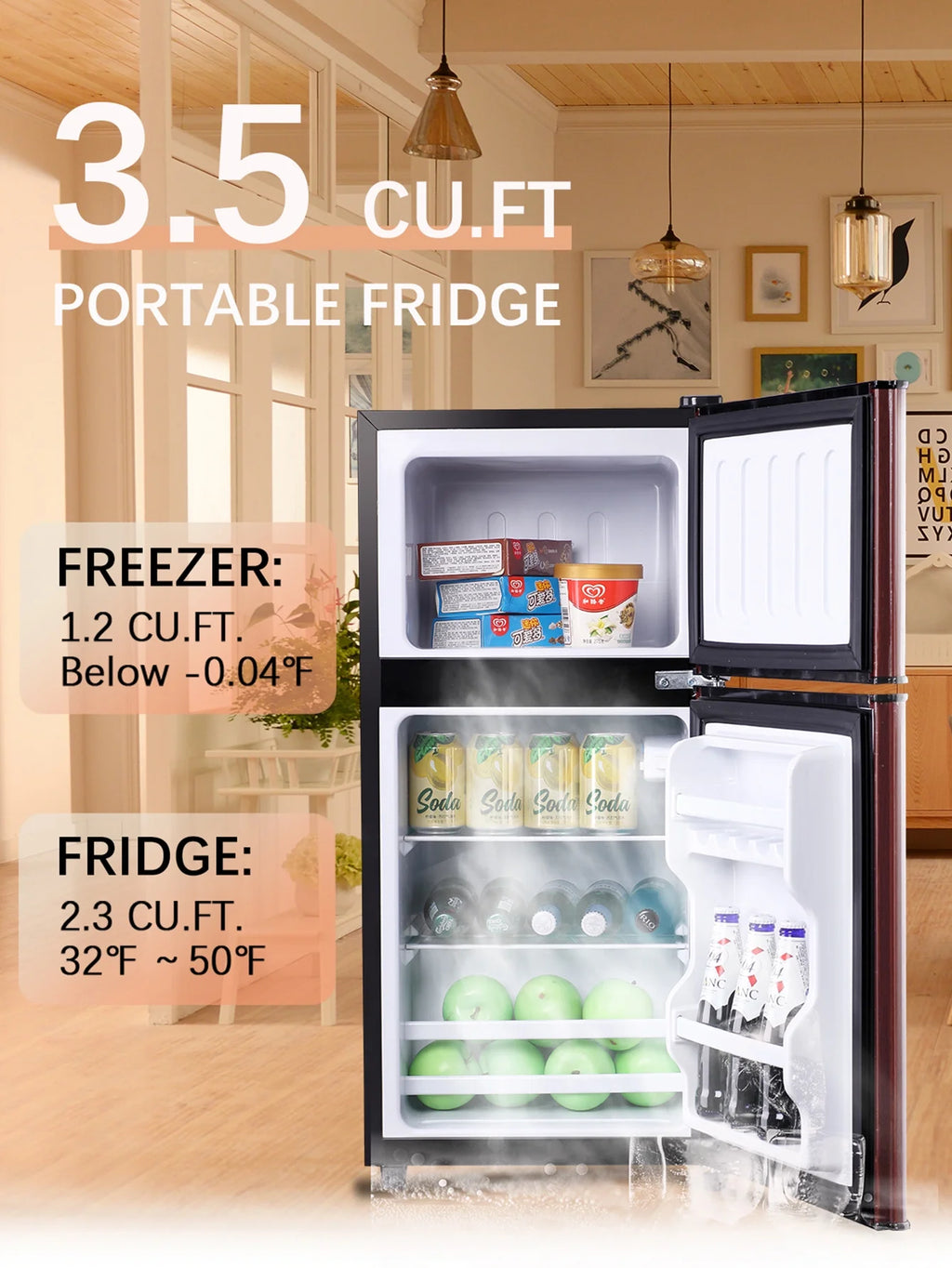 3.5 Cu.ft Mini Fridge with Freezer L2528