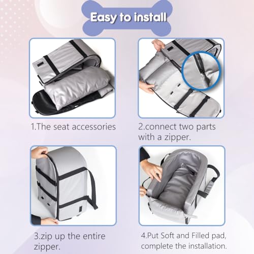 Small Dog Car Seat Center Console, Waterproof Grey Leather Pet Booster X81976