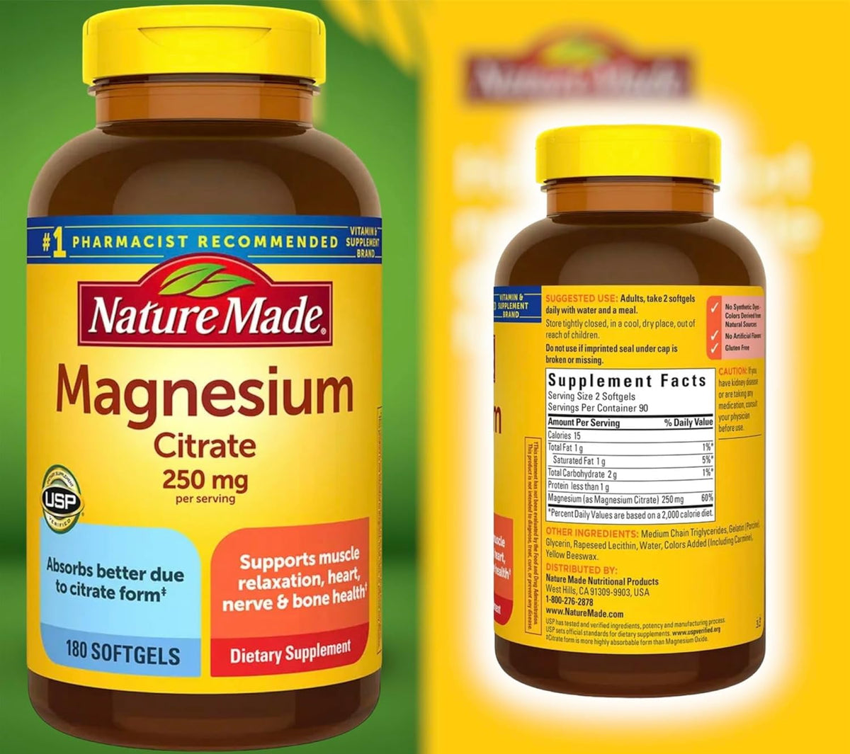 180 softgels Magnesium Citrate 250 mg F71768
