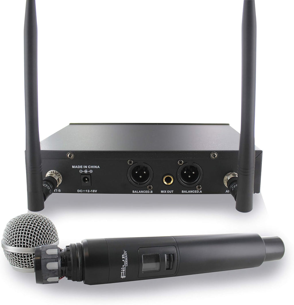 Dual UHF Dynamic Wireless Microphone System with 2 Handheld Microphone K5946