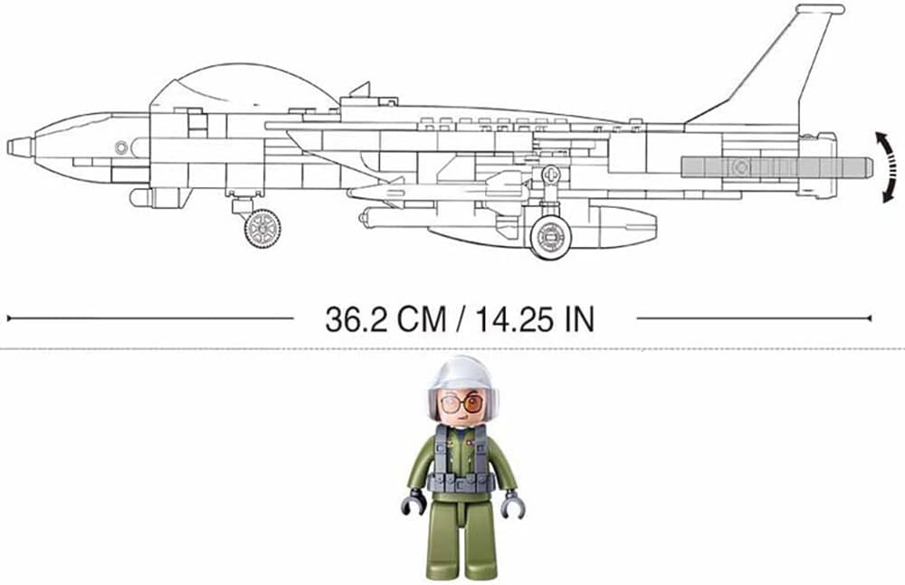 404 Pieces Military Airplane Building Bricks Set with Figure L461