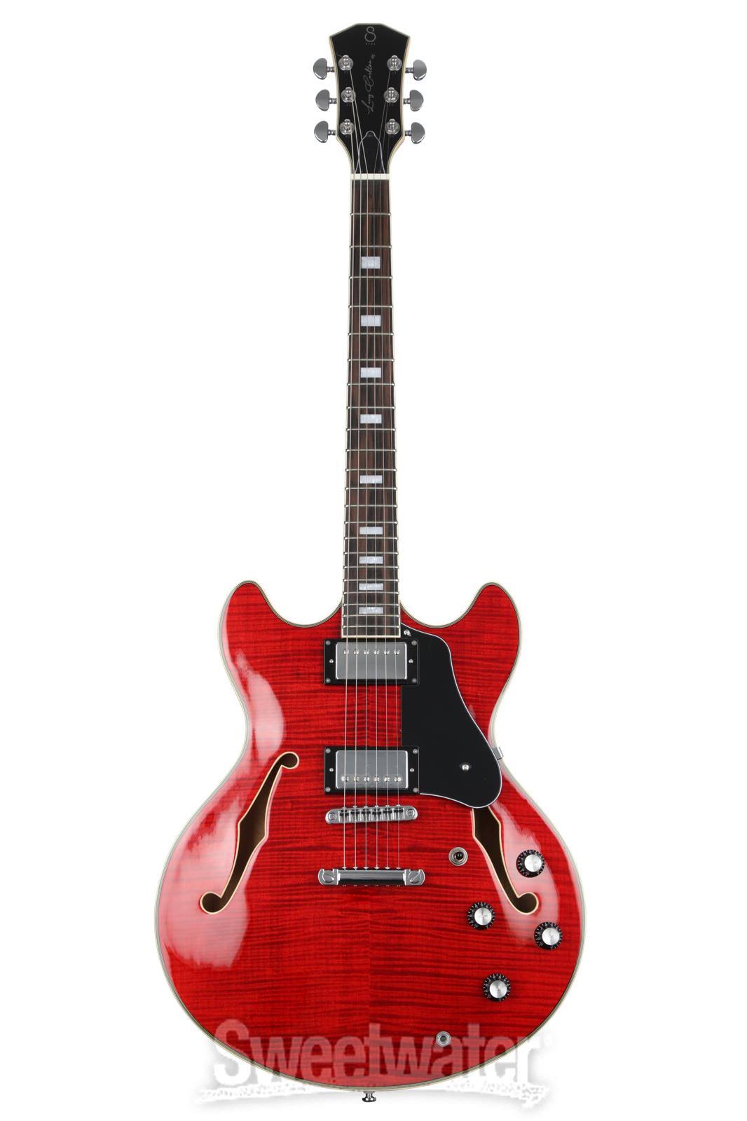 See-Thru Red Hollowbody Electric Guitar I217017