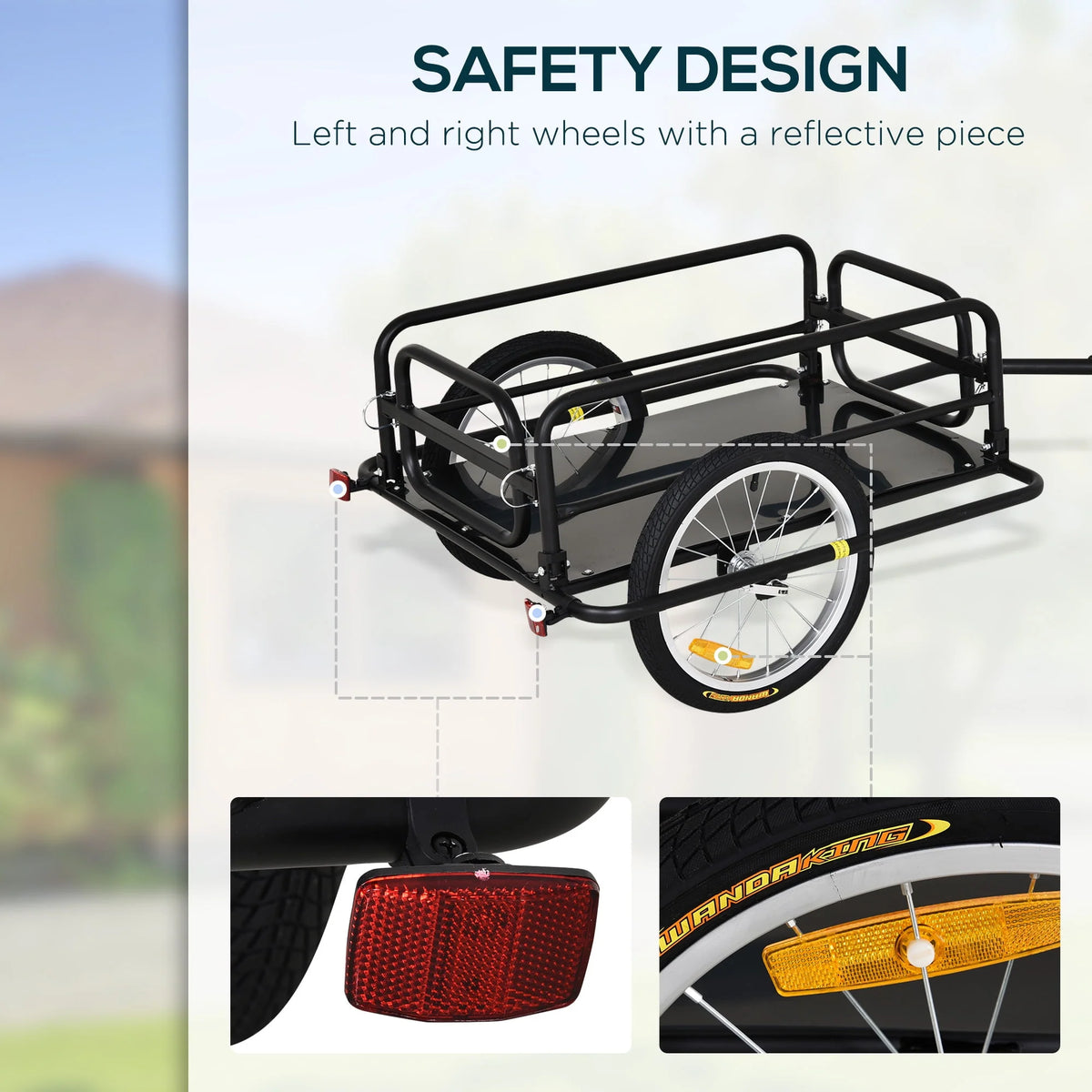Foldable Bike Cargo Trailer with Hitch Z336