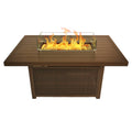 52 Inch Aluminum Propane Fire Pit Table with Glass Wind Guard Q1430