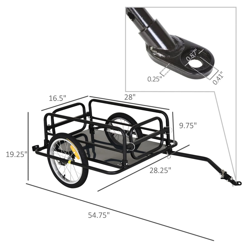 Foldable Bike Cargo Trailer with Hitch Z336