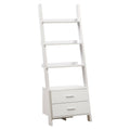 White Ladder Bookcase with Drawers V717
