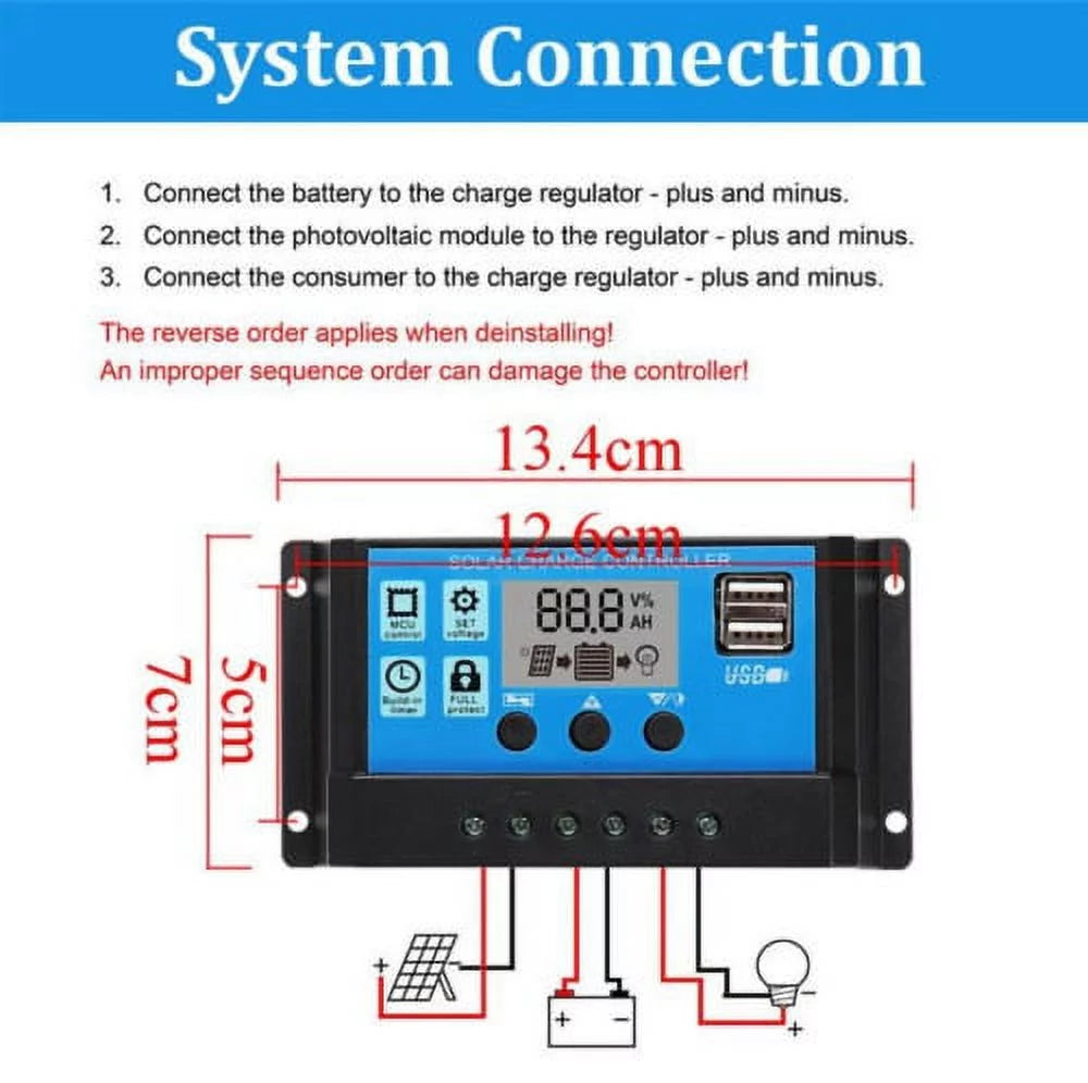 300W Solar Panel Kit with Controller and Power Inverter G942693