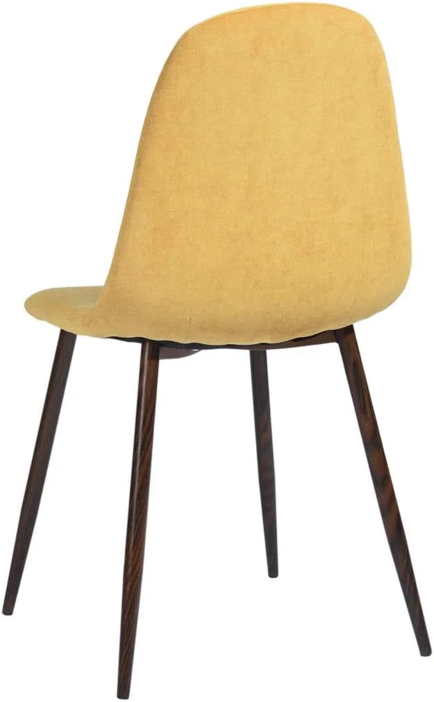 Set of 4 Yellow Velvet Dining Chairs with Metal Legs B93152