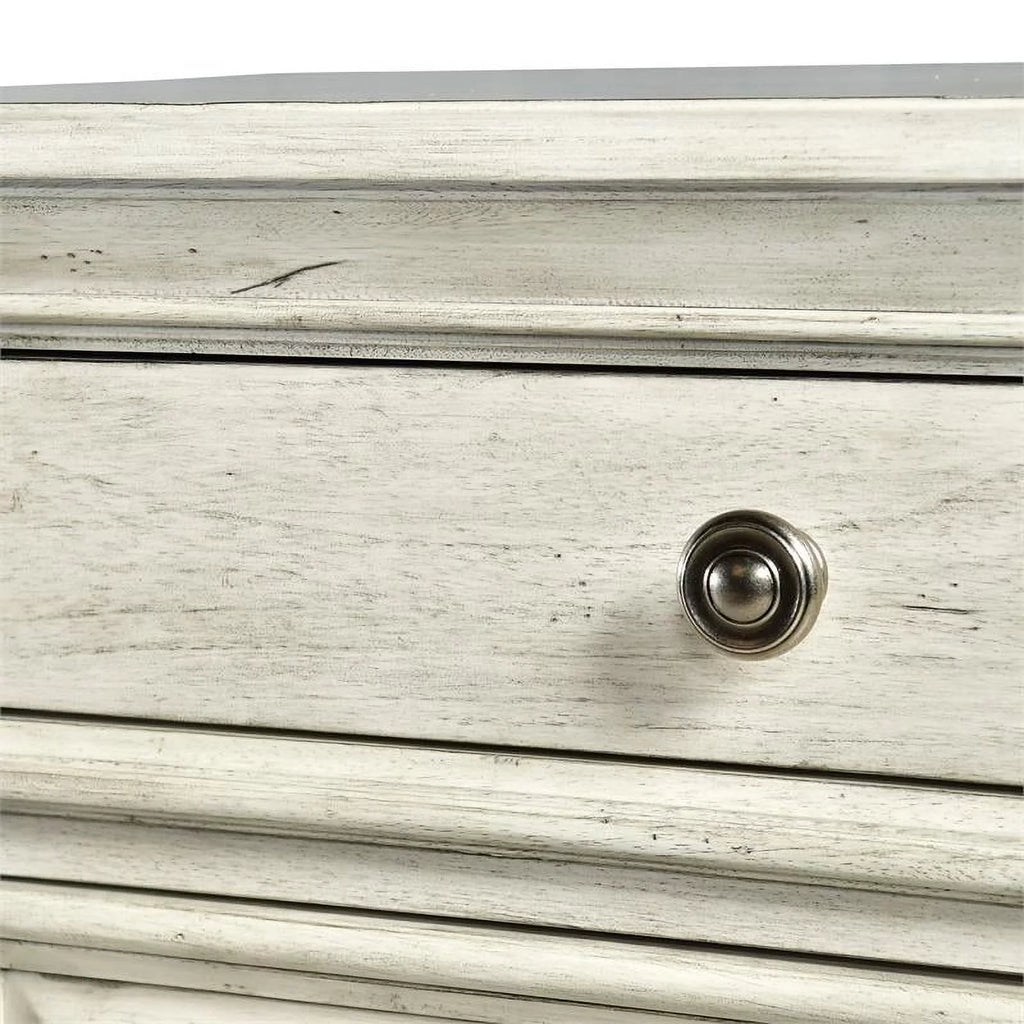 Rustic Ivory Wood 8-drawer Dresser in White D145