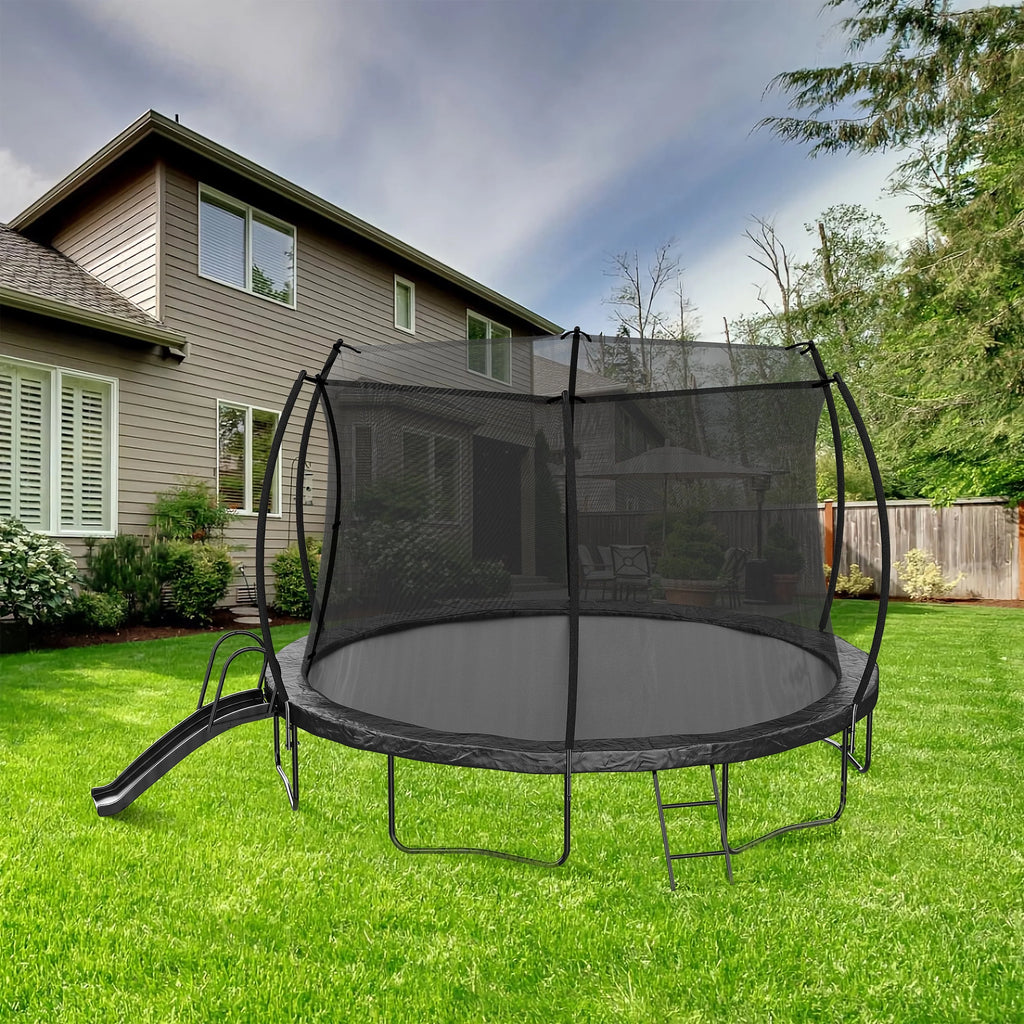 12FT Trampoline with Slide and Ladder Q90575