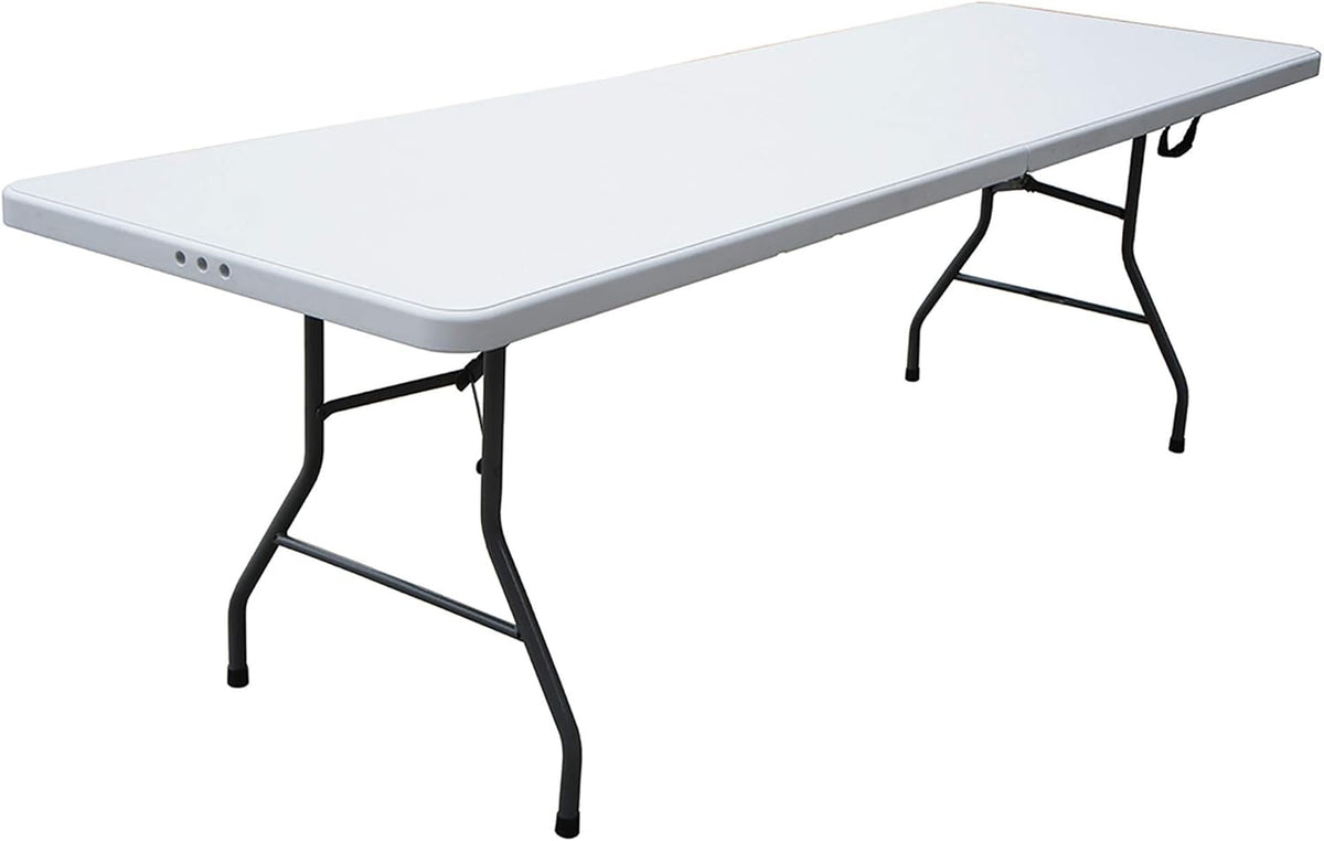 White 8 Foot Plastic Resin Folding Table U154